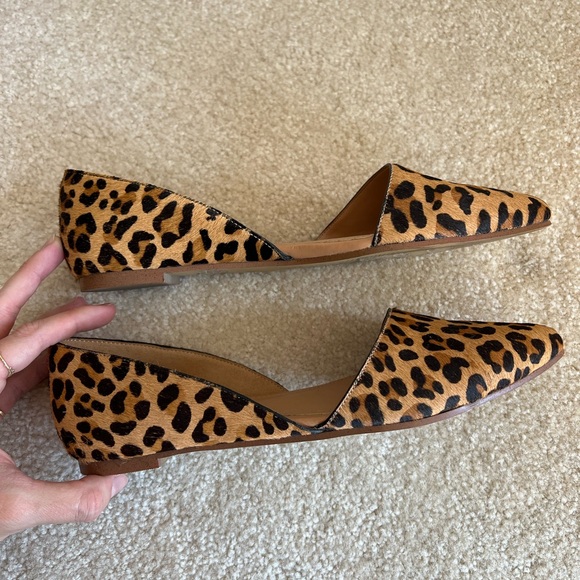 J Crew leopard print calf hair d’Orsay pointed toes flats - Picture 5 of 7